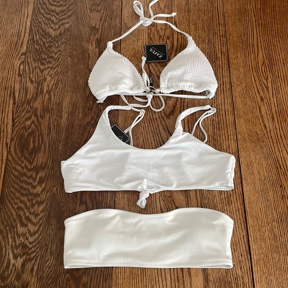 Zaful Other - Bundle: 3 NWT Zaful White Bikini Tops
